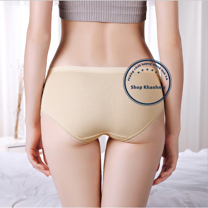 Quần lót nữ Cotton viền ren lưng thun có chọn size chọn màu QL05 | BigBuy360 - bigbuy360.vn