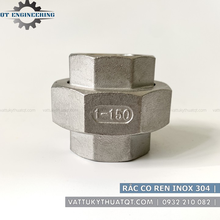 Rắc Co Ren Inox 304 | DN8,DN10,DN15,DN20,DN25 [VATTUKYTHUATQT.COM]