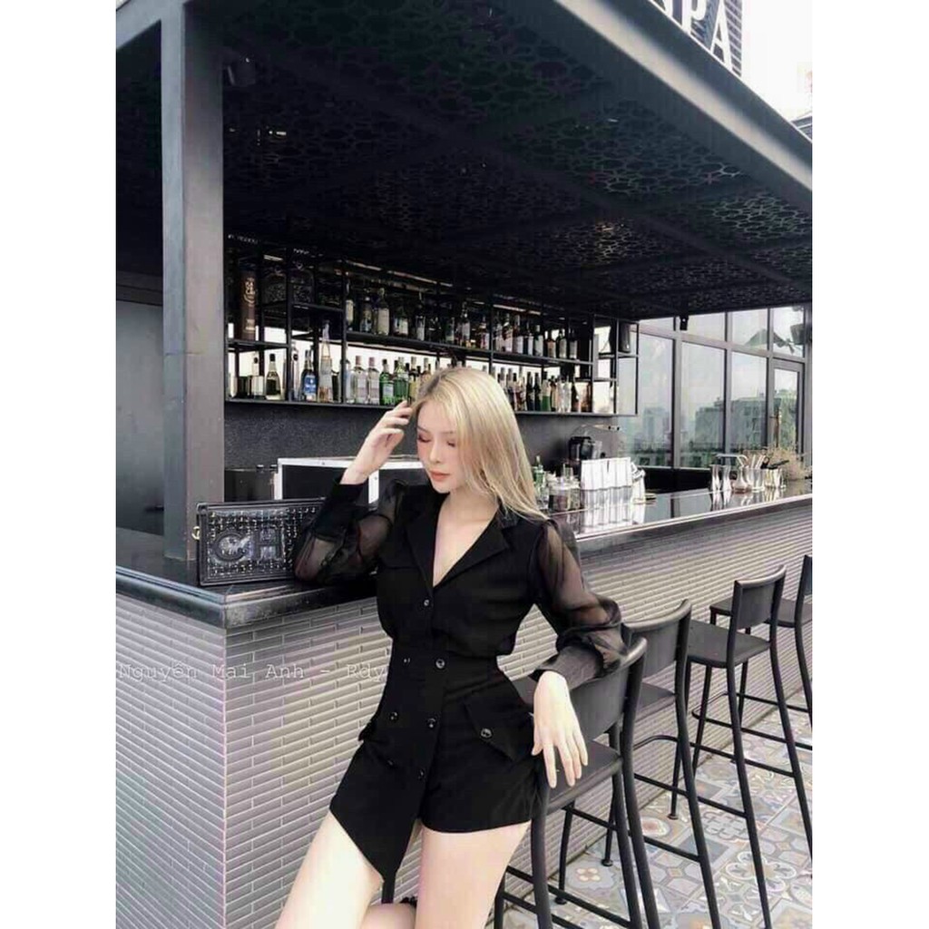Jum Cổ Vest Tay Lưới Thiết Kế - Jum Công Sở , Jum Dự Tiệc Cao Cấp - Thời Trang Dressery Store