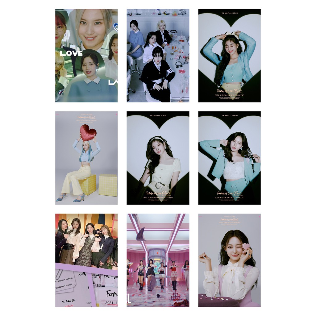 Lomo card 45 ảnh nhóm TWICE - Formula of Love bộ ảnh