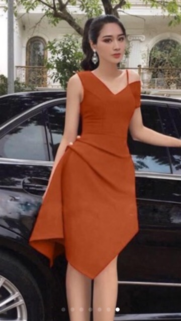 Vải lụa màu cam đất chất mềm rủ mát khúc lẻ 1m x khổ 1,5m của Vải rẻ HB shop