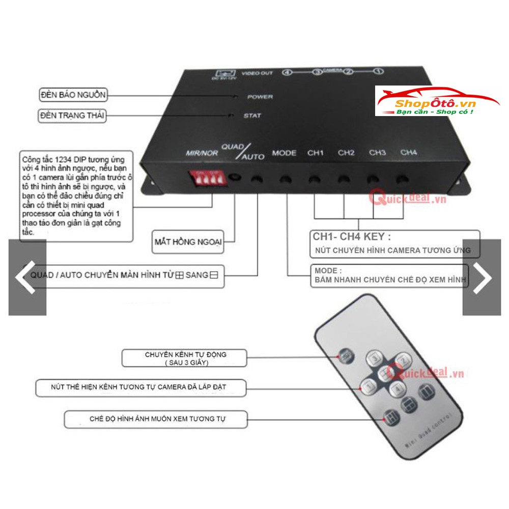 Bộ chia cam lề, chia 3 cam, chia 4 cam cho ô tô
