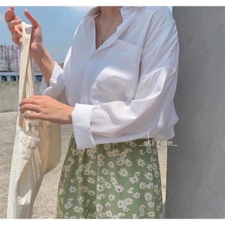 Áo sơ mi basic lụa tăm Ulzzang (hình thật, hàng có sẵn)