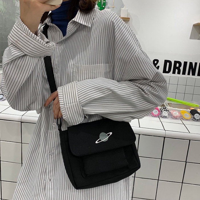 Túi đeo vai ENVIROSAX vải canvas sức chứa lớn phong cách Harajuku thời trang