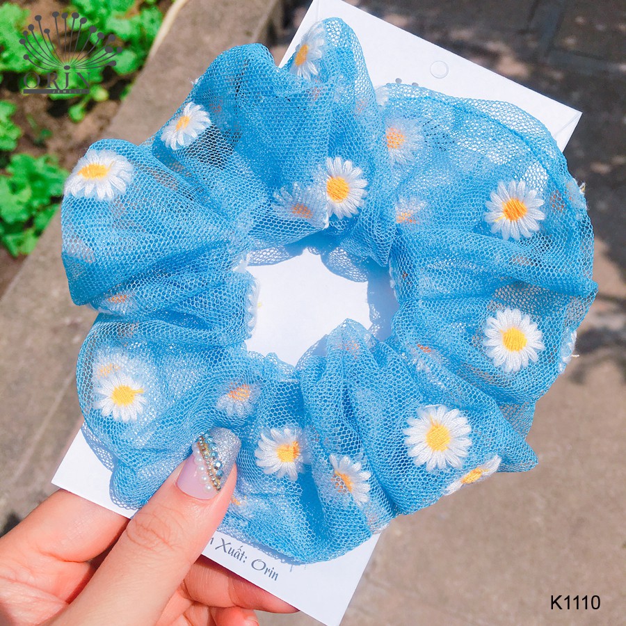 [Mã FAGOGO giảm 12% đơn 99K] Dây buộc tóc, cột tóc vải scrunchies HOA CÚC siêu đẹp Orin K1110 | WebRaoVat - webraovat.net.vn