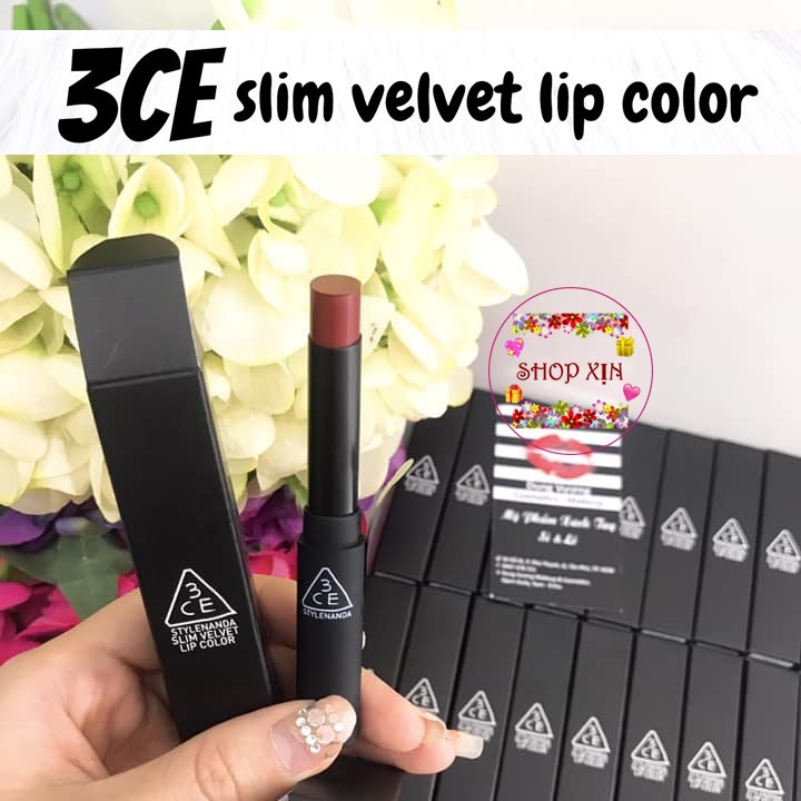 SON 3CE Slim Velvet Lip Color (Son Lì, Lâu Phai, chuẩn 100% Hàn Quốc)