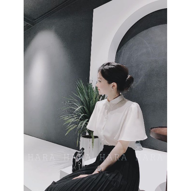 Sơ mi công sở tay bồng cánh tiên vnxk