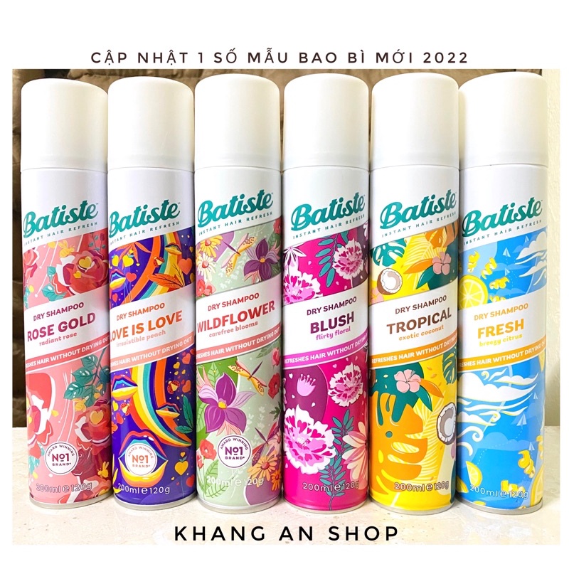 Dầu gội khô Batiste Dry Shampoo 50-200ml