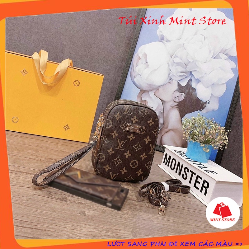 Túi đeo chéo nữ đựng điện thoại nhiều ngăn da mềm cá tính - Túi xinh mint store PK 340
