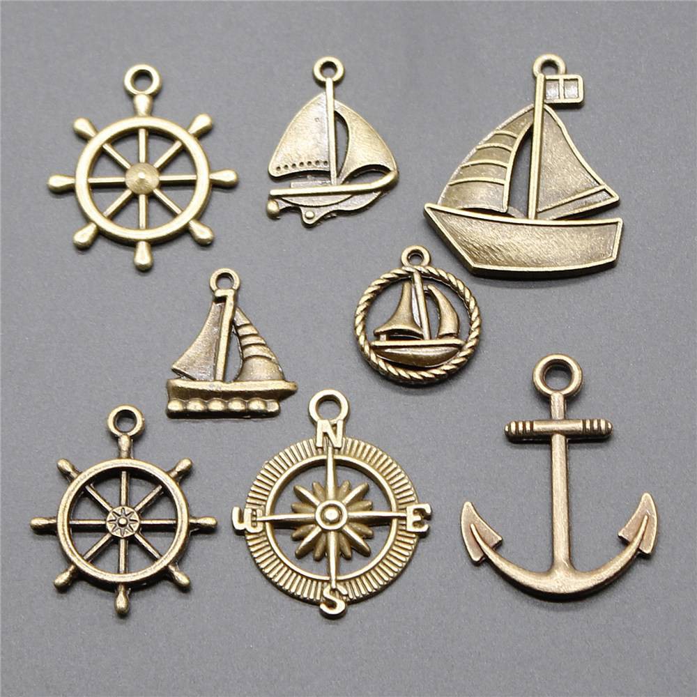 Phụ Kiện Mặt Trang Trí Hình Bánh Lái Tàu Thời Trang Dùng Để Làm Trang Sức Thủ Công Thời Trang