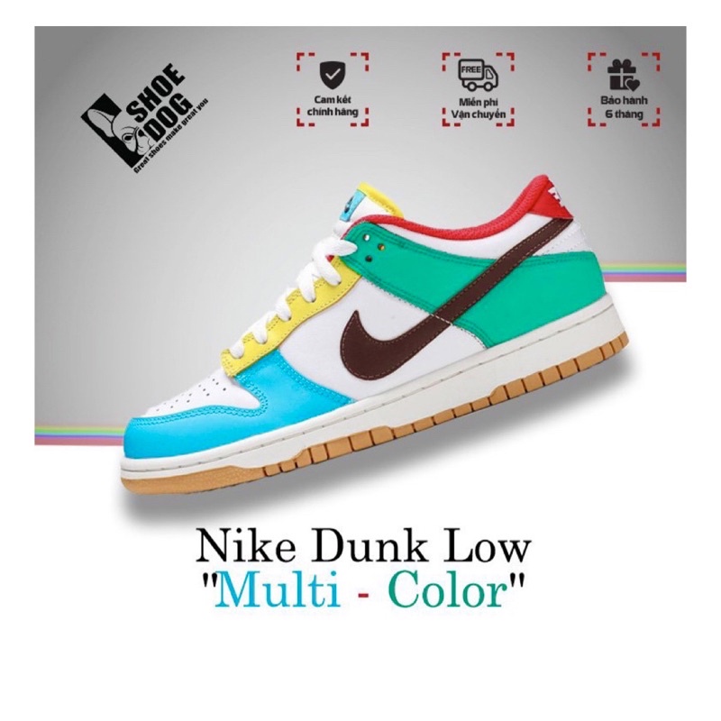 [Bao check chính hãng] Giày Nike Dunk nhiều màu Multi Color cổ thấp real