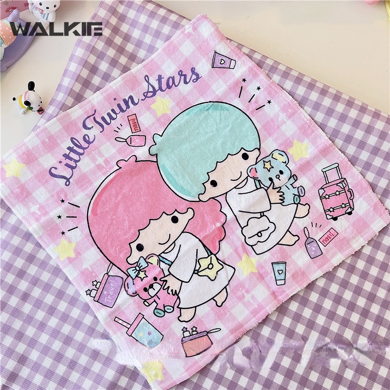 Khăn Lau Mặt Hình Vuông Nhỏ Họa Tiết Hoạt Hình Kuromi My Melody Cinnamoroll Kawaii 32Cmx32Cm