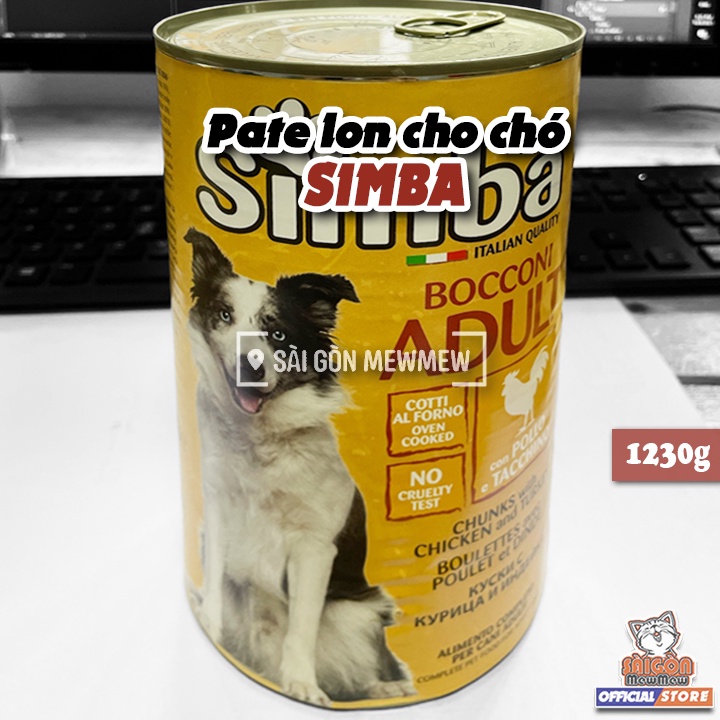 Pate lon cho chó SIMBA LON SIÊU TO KHỔNG LỒ 1230GR vị GÀ TÂY