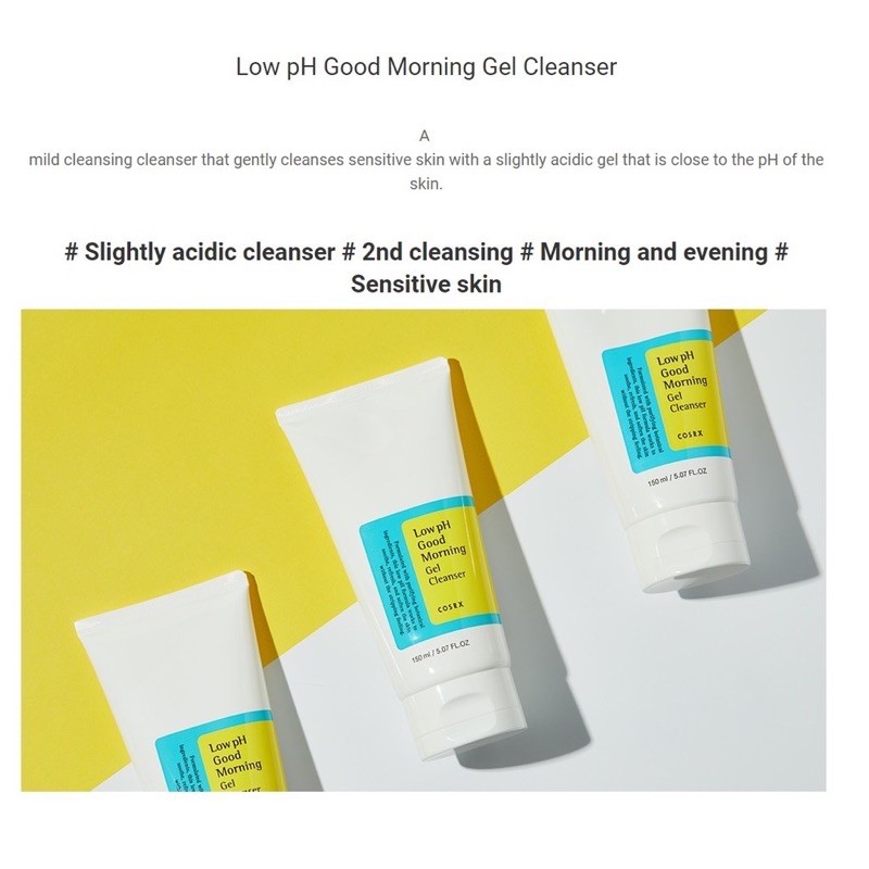 Sữa rửa mặt COSRX Low pH Good Mỏning gel cleanser cho da dầu mụn nhạy cảm