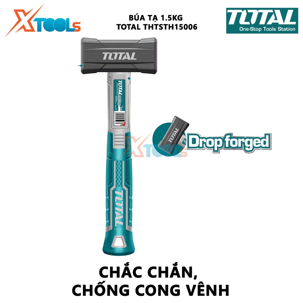 Búa tạ 1500g TOTAL THTSTH15006 | búa cầm tay trọng lượng 1500g thép cacbon 45 #  đóng, gõ dụng cụ, gò và tán kim loại [C