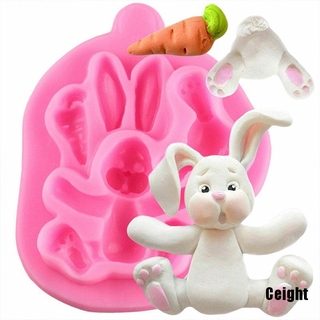 Khuôn Làm Bánh Bằng Silicone Hình Thỏ Phục Sinh 3D Độc Đáo