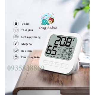 Nhiệt ẩm kế điện tử - nhiệt kế đo nhiệt độ và độ ẩm phòng ngủ cho bé