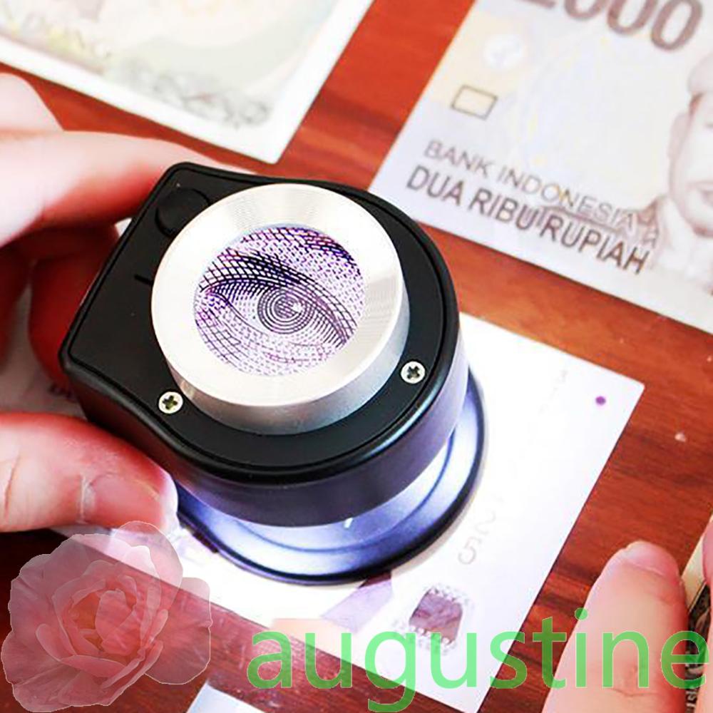 Kính lúp mini AUGUSTINE 30X có đèn LED UV cầm tay dùng để soi trang sức