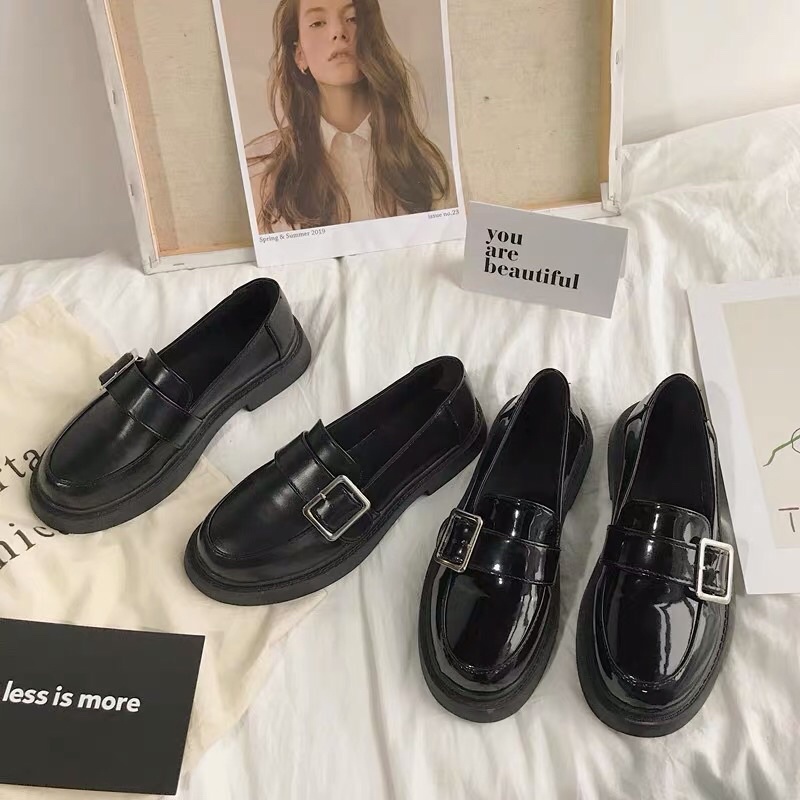 Giày Loafer _ giày lười nữ dán