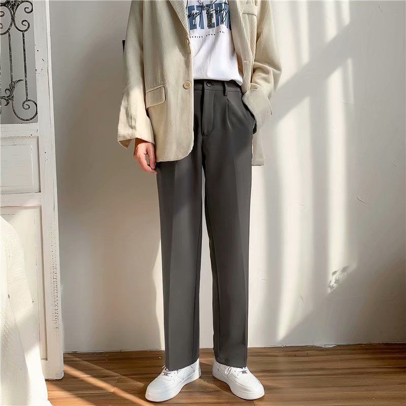 Quần baggy nam ống rộng vải lụa hàn co giãn, không nhăn không xù loại quần tây âu Premium thời trang.
