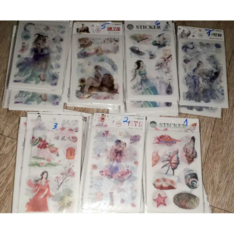 Một sét 6 tờ hình dán 3D cao cấp trang trí kích thước 10x15 cm có 6 mẫu khác nhau rất đẹp