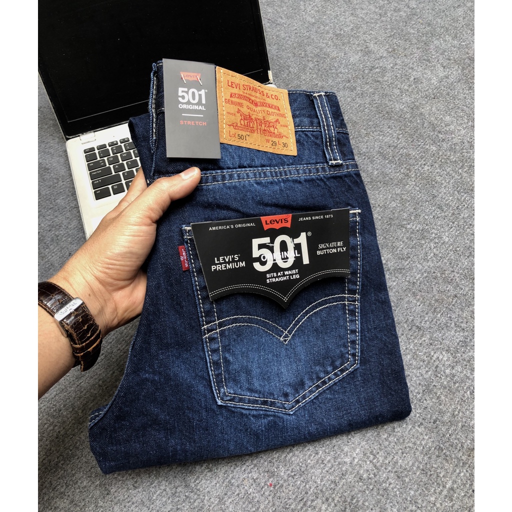 Quần Jean nam Lv 501 form suông S15 (Form ống suông,chất vải không co dãn,ống quần 20cm)