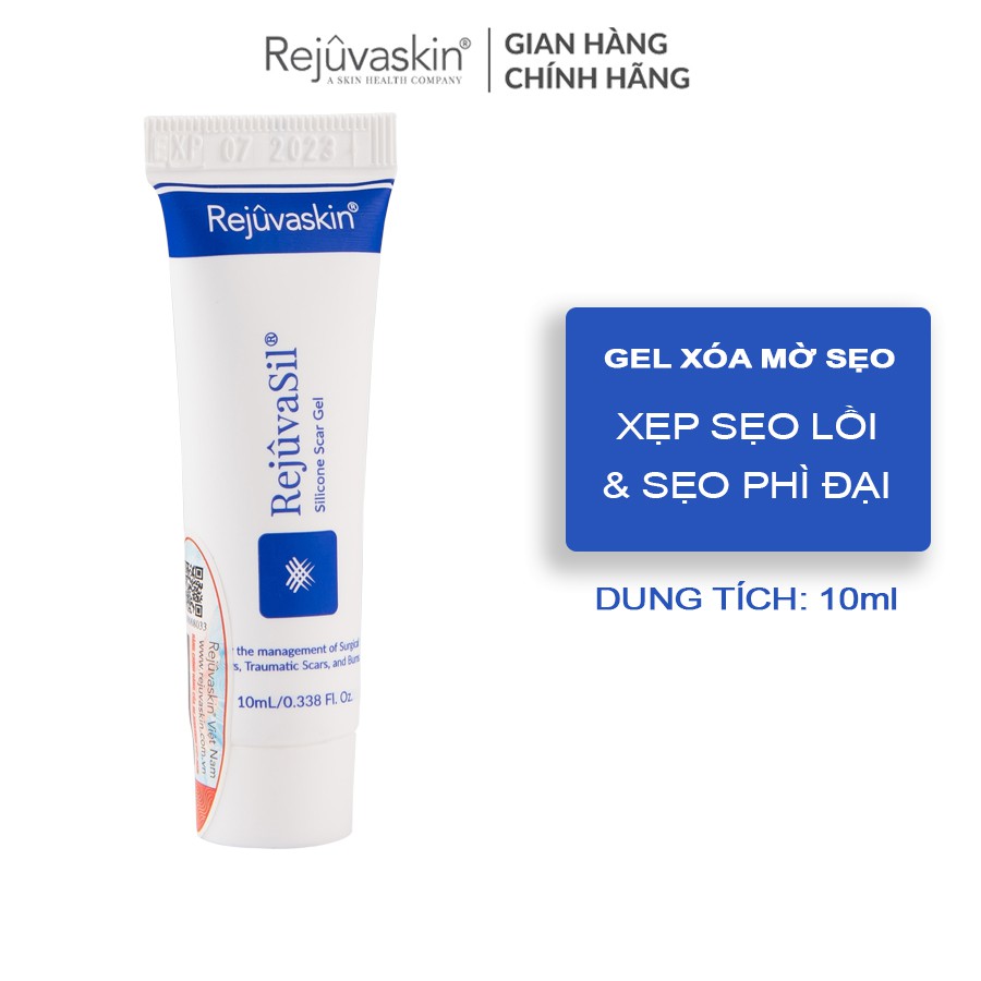 Gel ngăn ngừa sẹo và làm xẹp sẹo lồi, sẹo phì đại REJUVASKIN Rejuvasil 10ml