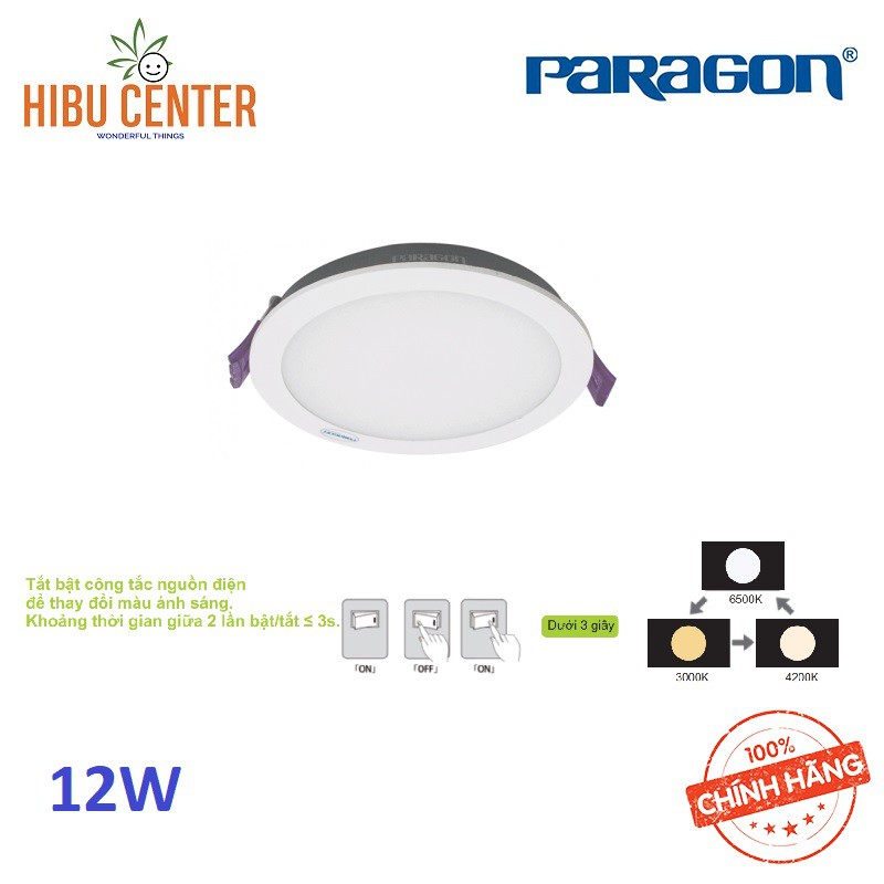 Bộ Đèn LED Paragon Downlight 7W/ 9W/ 12W Có Đổi Màu (PRDMM Series) Hàng Chính Hãng – HIBUCENTER