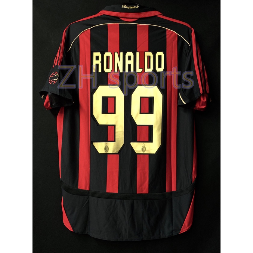Áo Thun Bóng Đá Đội Nhà milan 06/07 AC milan KAKA 22 NESTA 13 RONALDO 99 2006/2007