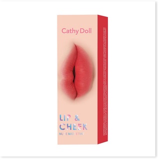 Son kem và má hồng cathy doll lip & cheek nude matte tint 3.5g