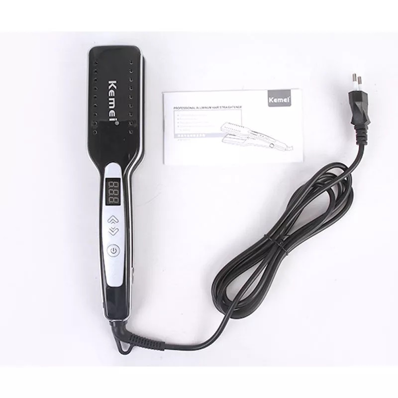 Máy Kẹp Làm Thẳng Tóc Bản Lớn Màn Hình LCD Chỉnh Nhiệt Cao Cấp Kemei Km 8817