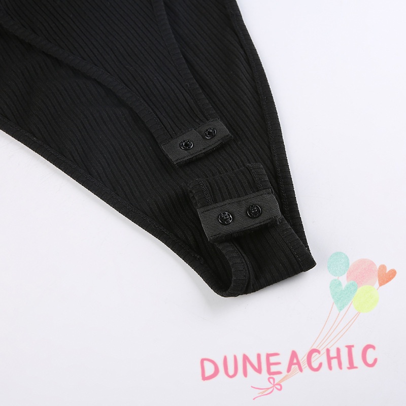 DUNEA Bộ Áo Liền Quần Dáng Ôm Phối Dây Xích Quyến Rũ Cho Nữ