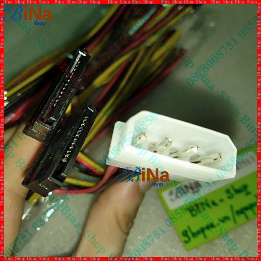 Cáp chia Molex IDE 4 pin ra 2 đầu SATA 20cm