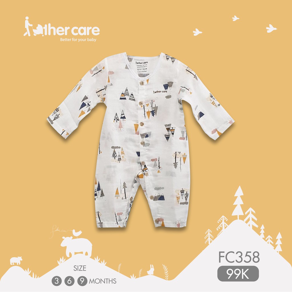 Bộ Body FatherCare Dài Tay Xô Đũi - Họa tiết