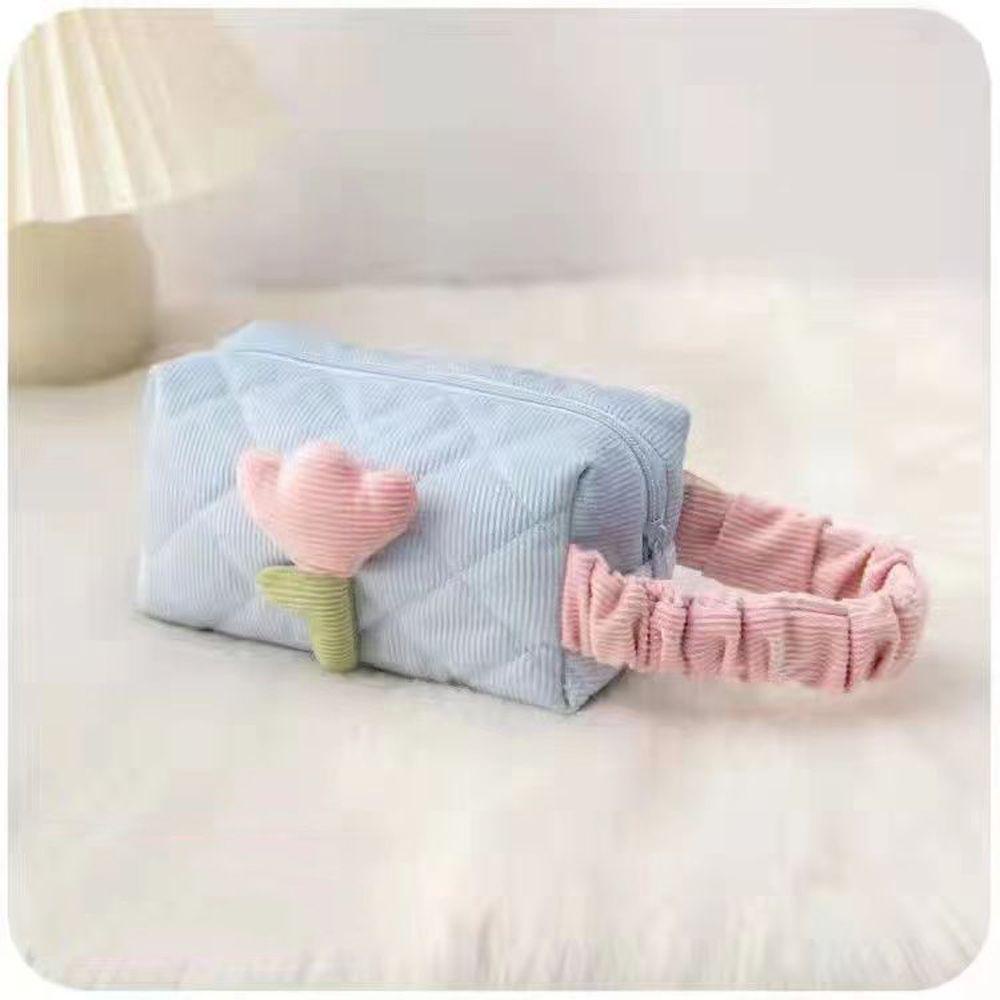 Túi Đựng Đồ Trang Điểm Sức Chứa Lớn Có Dây Kéo In Họa Tiết Dễ Thương Cho Nữ