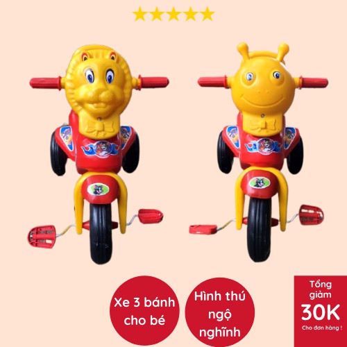 Xe đạp 3 bánh hình thú sư tử, hổ, voi, cún cho bé, xe đạp chân trẻ em giá rẻ phù hợp cho trẻ từ 1 - 4 tuổi