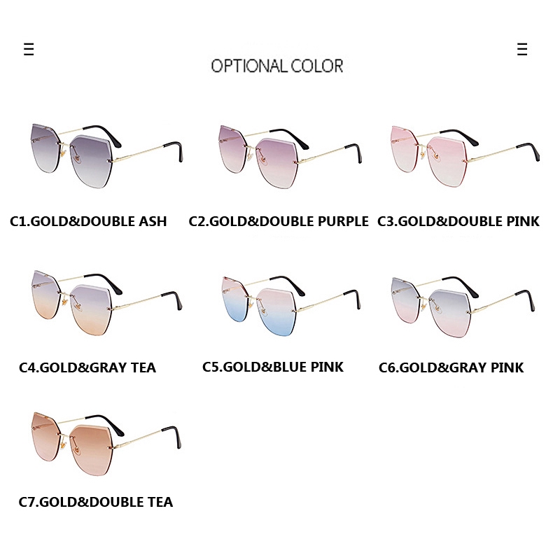 Kính mát gọng không viền thời trang cho nữ