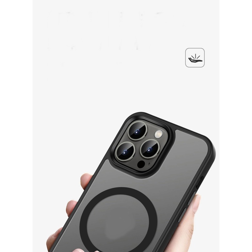 Ốp lưng nhám viền mầu magsafe cho Smart IPhone 14 Promax , 14 Pro chính hãng Likgus chống sốc có viền bảo vệ Camera