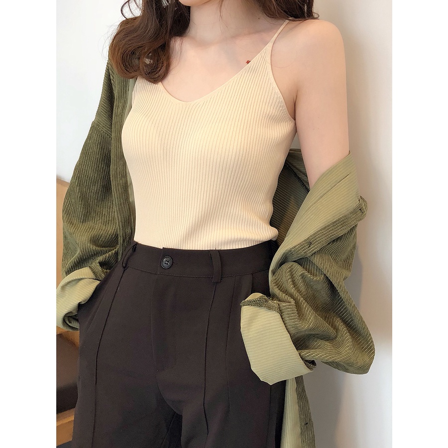 Áo Tank Top Dệt Kim Thiết Kế Đơn Giản Hợp Thời Trang