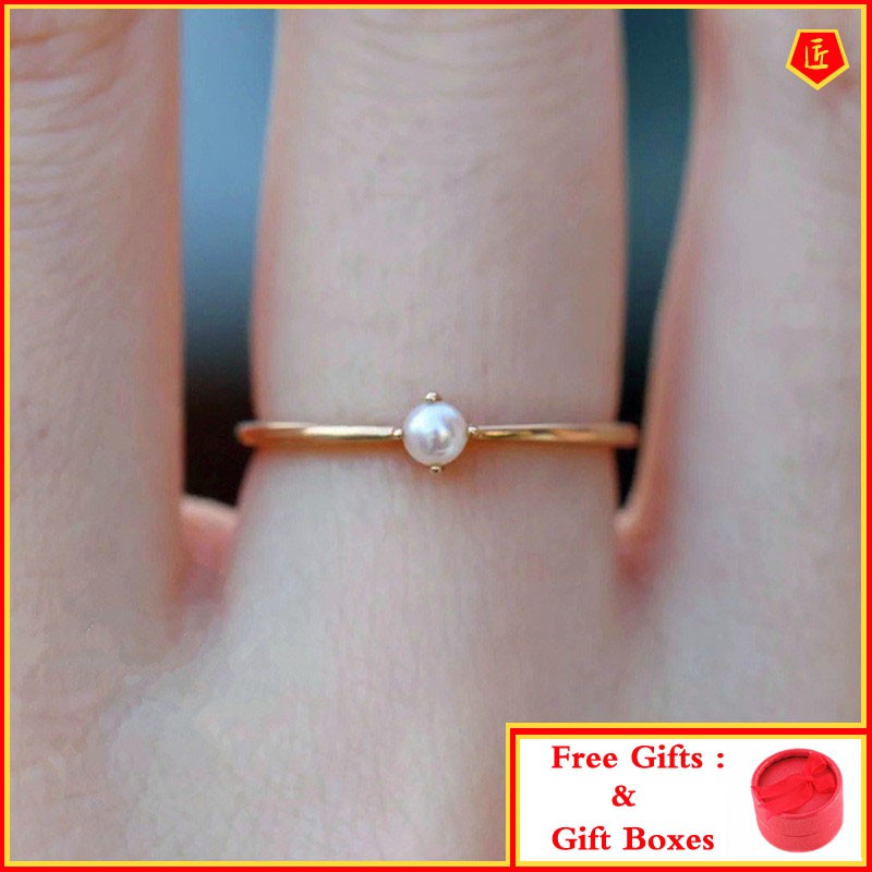 Nhẫn Mạ Vàng 18k Đính Ngọc Trai Giả Xinh Xắn Cho Nữ