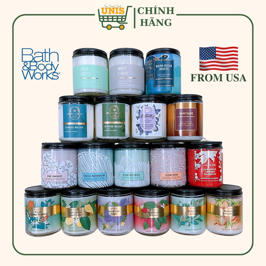Nến Thơm 1 Bấc BATH AND BODY WORKS Scented Candles giúp phòng thơm, thư giãn, không khói