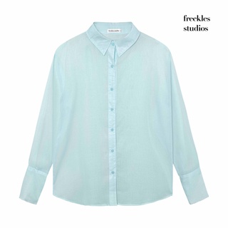 Áo Sơ Mi Voan Nữ Freckles Studios Tay Dài Dáng Rộng Free Size Xuyên Thấu