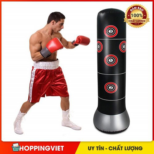 {Kèm bơm}Bao Trụ Đấm Bốc Tự Cân Bằng – PURE BOXING - 160cm – Đường Kính 48cm - Tặng Kèm Bơm Hơi