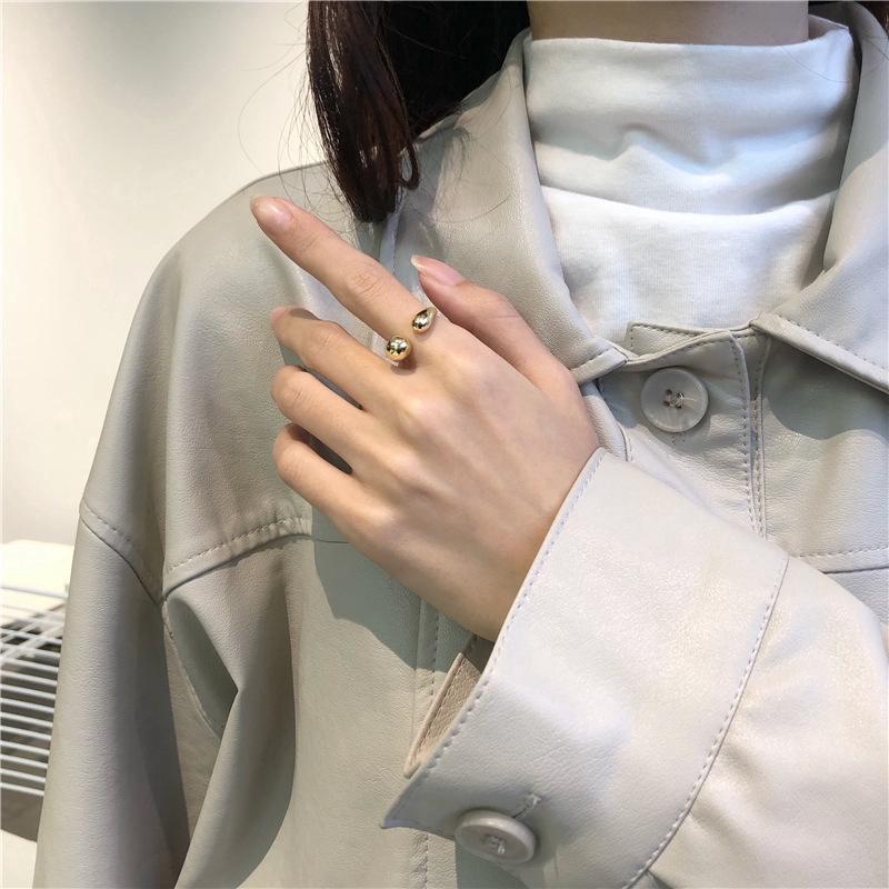 Nhẫn Đeo Tay Từ Kim Loại Thiết Kế Đơn Giản Phong Cách Retro Hàn Quốc