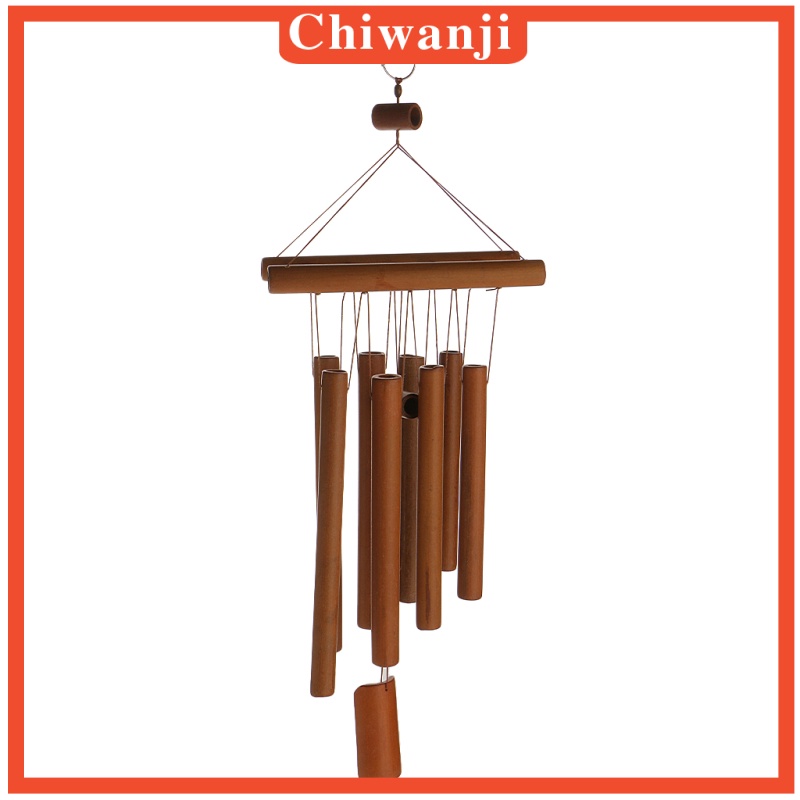 [CHIWANJI]Deep Relaxing 8 Tubes Bamboo Raft Chapel Bells Windmill Wind Chimes Decor