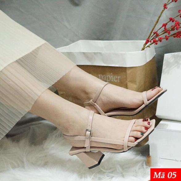 [Mã M05 giảm 10k đơn từ 99k] Dép cao gót nữ 5p mũi vuông💝 Sandan nữ xinh xắn M05