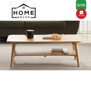 Bàn sofa 2 tầng xếp gọn, gỗ cao su - Bàn trà 2 tầng gấp gọn 90x50cm