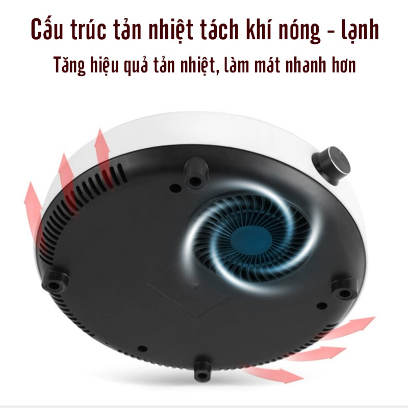 Bếp từ đơn tròn kalas bếp từ dương công suất 2200W  mặt kính cường lực phím cơ chế độ an toàn bảo hành 6 tháng V125V