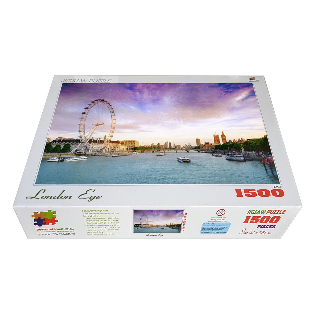 [Mã BMBAU50 giảm 10% đơn 99k] Bộ tranh xếp hình jigsaw puzzle cao cấp 1500 mảnh – London Eye (60x100cm)