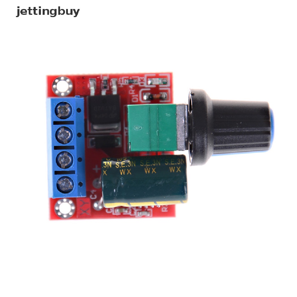Bộ điều khiển tốc độ JETTING PWM 5A 4.5V-35V nhỏ DC mô tô có công tắc đèn LED mờ cao cấp
